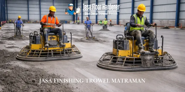 Jasa Finishing Trowel Matraman Profesional untuk Lantai Beton Halus