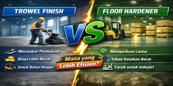 Perbandingan Trowel Finish vs Floor Hardener Mana yang Lebih Efisien dan Hemat Biaya